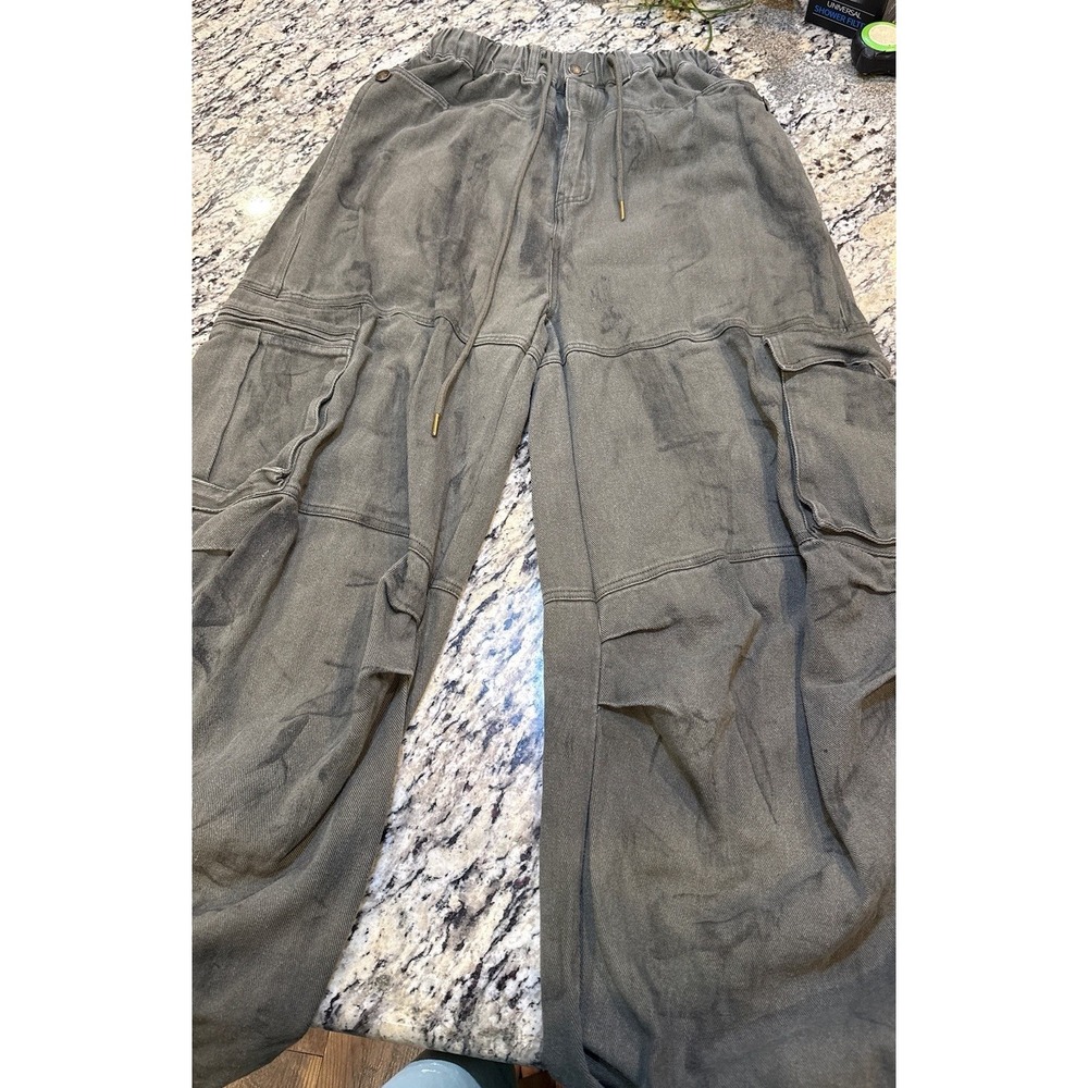 Dressed In LALA Canvas Parachute Pants Streetwear Sz M Oversized Hip Hop - Picture 2 of 16